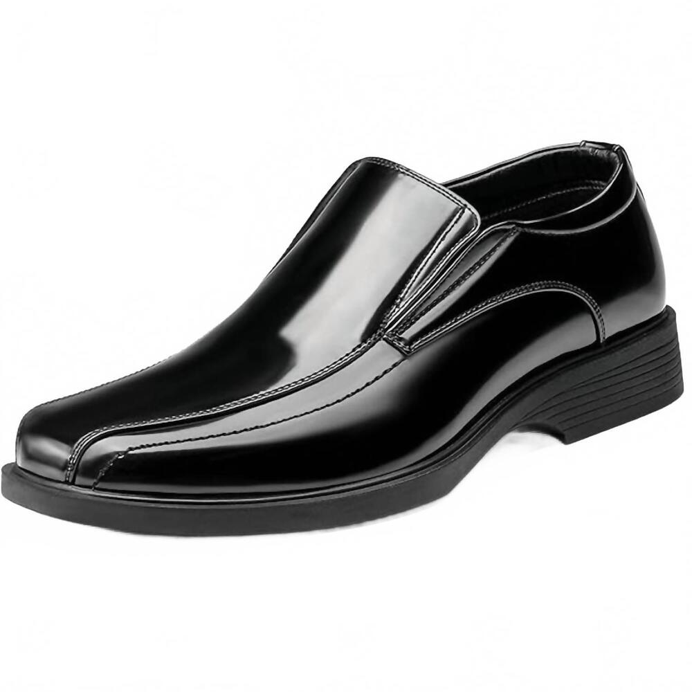 NEW BRUNO MARC men's square toe dress loafers in black